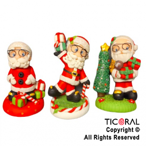 ADORNO PAPA NOEL CON REGALOS A PORCELANA FRIA x 1